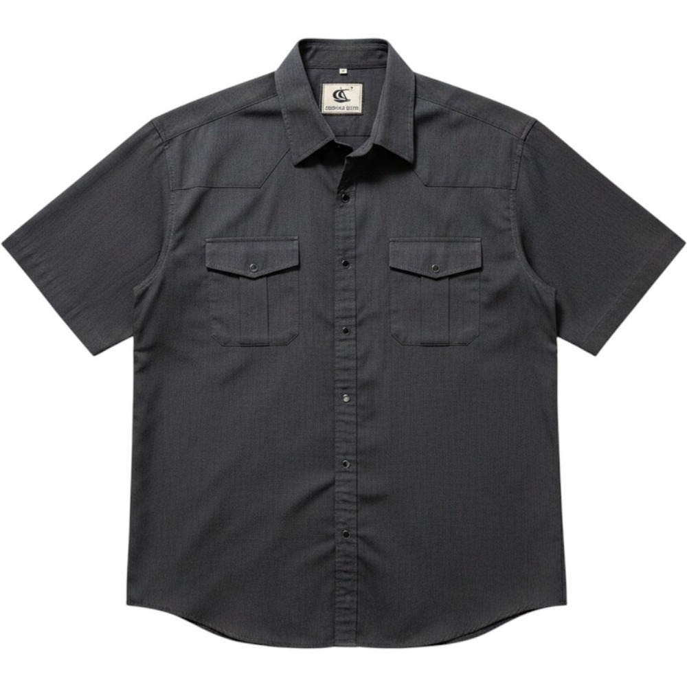Coevals Club Men's Short Sleeve Casual Western Black Snap Buttons Shirt 3XL
